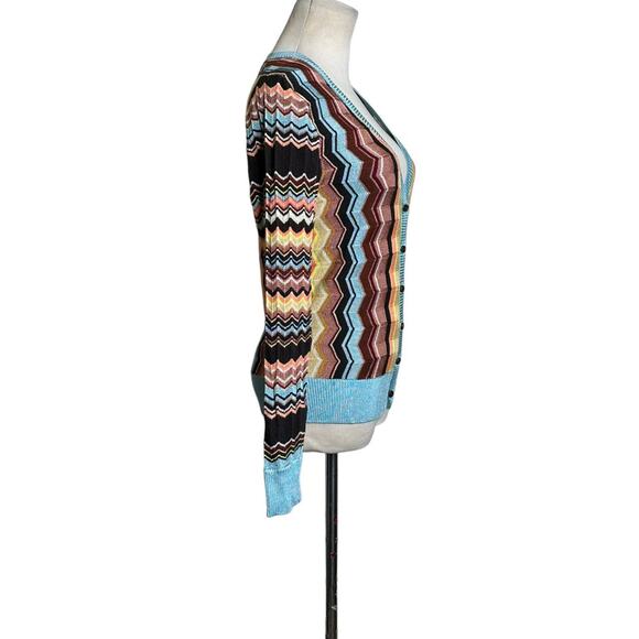 Missoni Vibrant Zig Zag Chevron Buttoned Cardigan Sweater Size Small - Picture 6 of 8